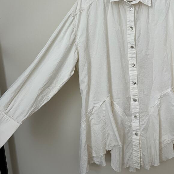 Free People Freya Poplin Button Up Shirt White Size XS - Picture 6 of 15